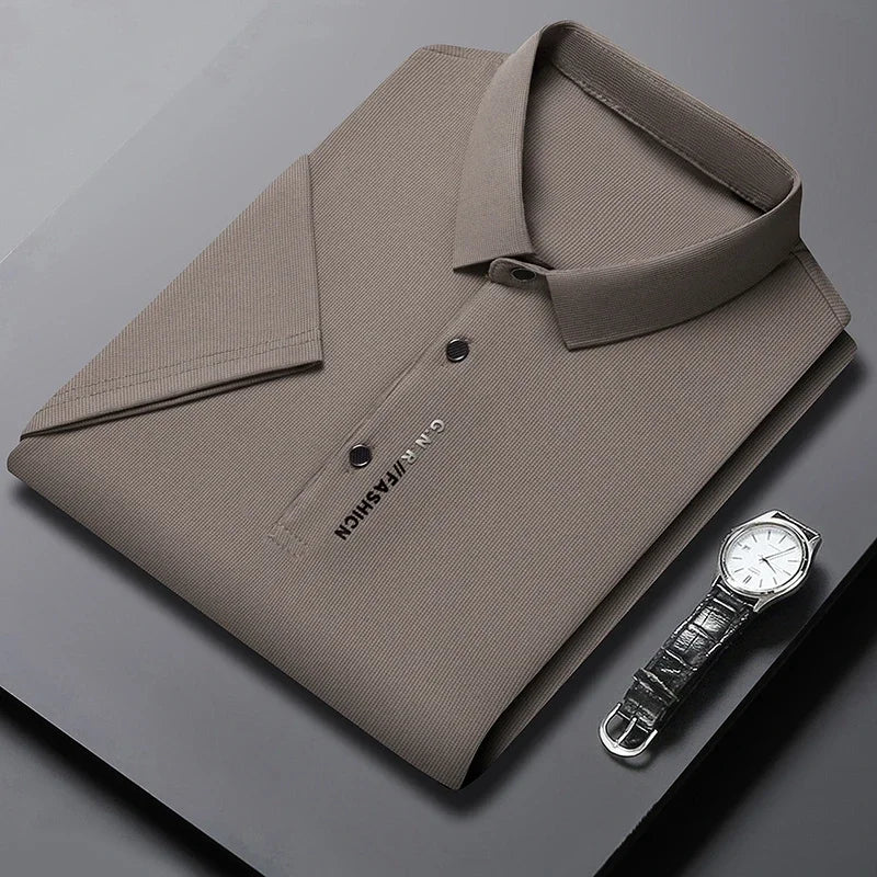 Men's Smart Polo Shirt – Breathable, Solid Colour Summer Wear