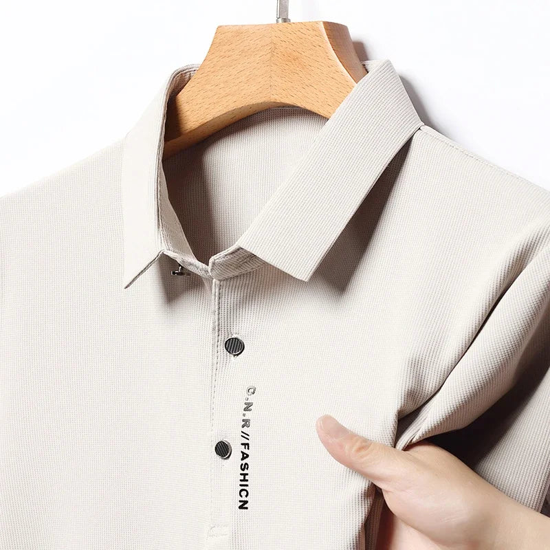 Men's Smart Polo Shirt – Breathable, Solid Colour Summer Wear