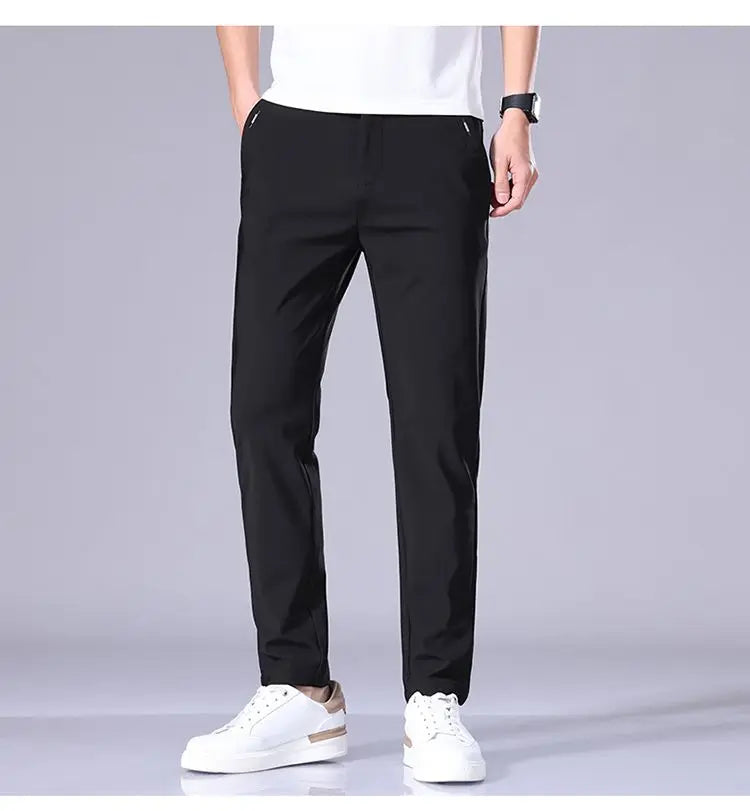 Men's Ultra-Thin Ice Silk Trousers – Quick-Dry Slim Fit