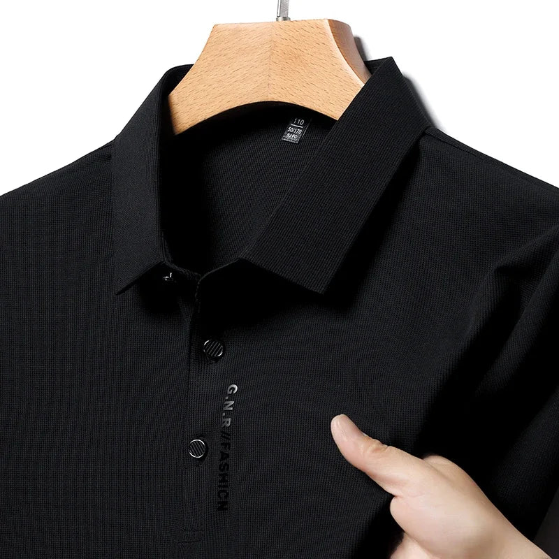 Men's Smart Polo Shirt – Breathable, Solid Colour Summer Wear