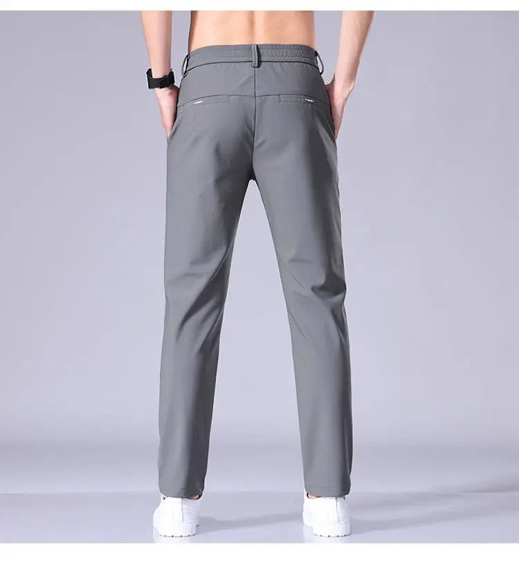 Men's Ultra-Thin Ice Silk Trousers – Quick-Dry Slim Fit