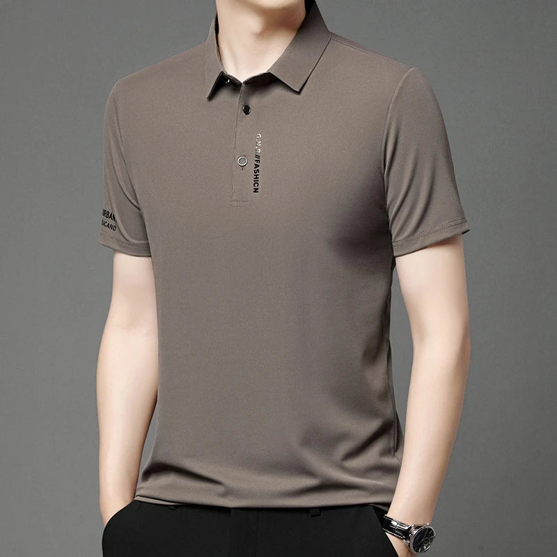 Men's Smart Polo Shirt – Breathable, Solid Colour Summer Wear