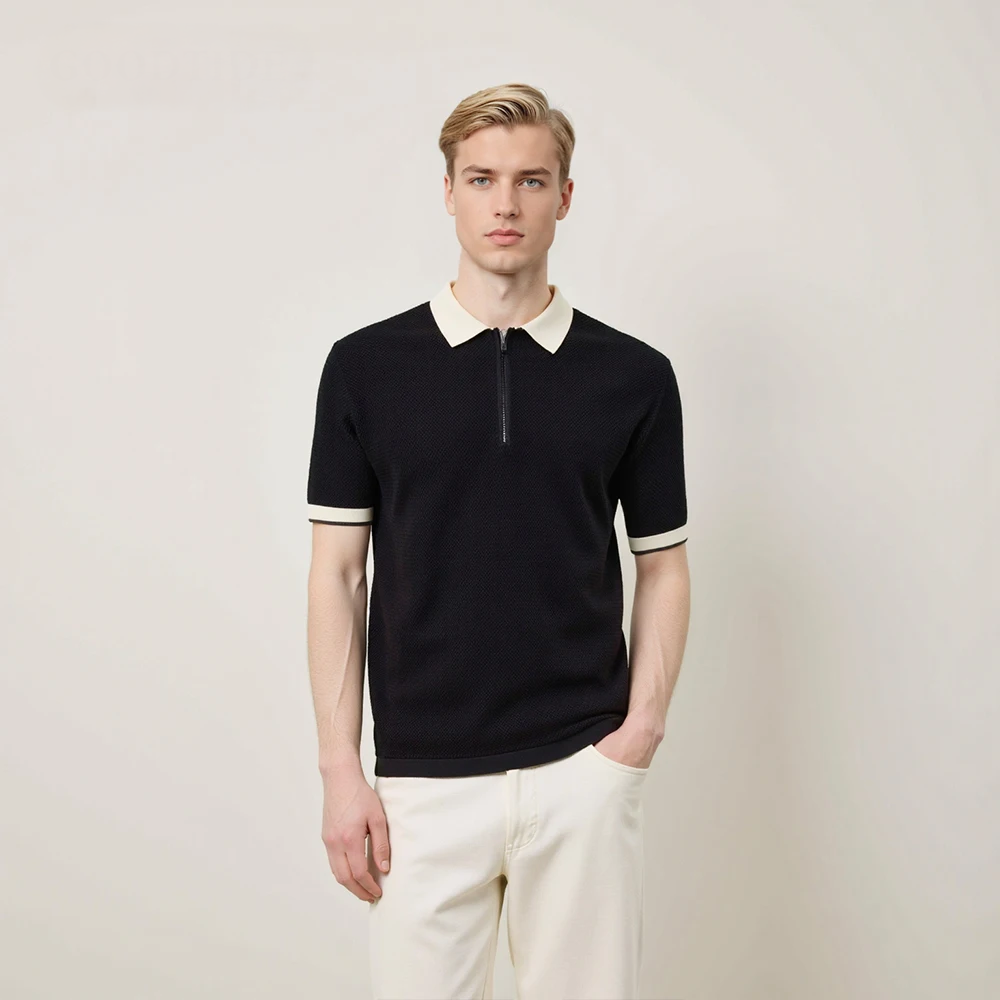 Half Zip Retro Polo