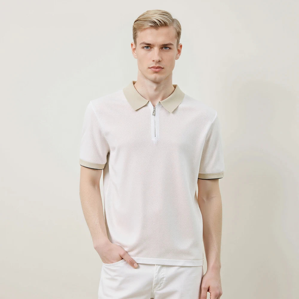 Half Zip Retro Polo