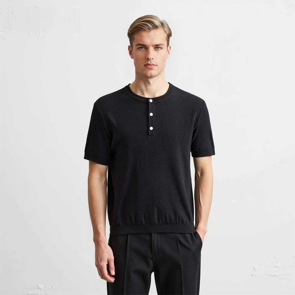Knitted Henry Collar Tee