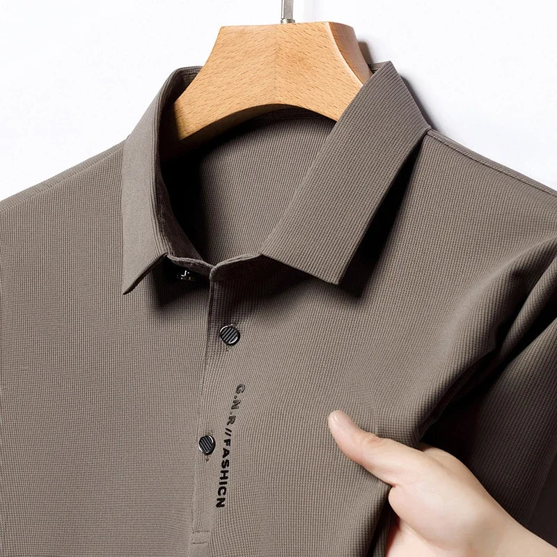 Men's Smart Polo Shirt – Breathable, Solid Colour Summer Wear