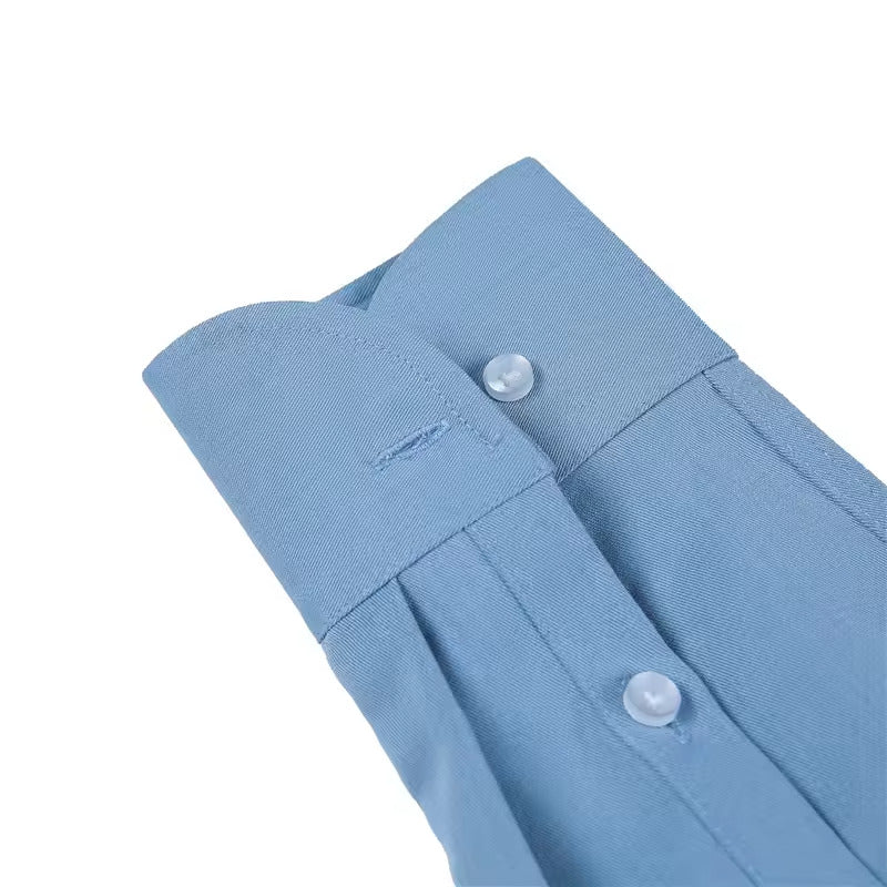 Men's Slim-Fit Italian Collar Shirt – Wrinkle-Free Smart Casual