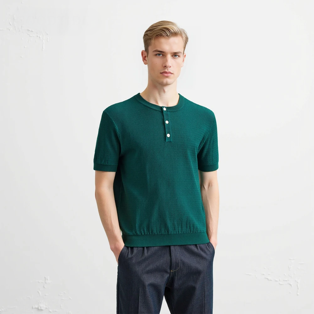 Knitted Henry Collar Tee