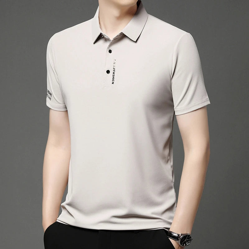 Men's Smart Polo Shirt – Breathable, Solid Colour Summer Wear