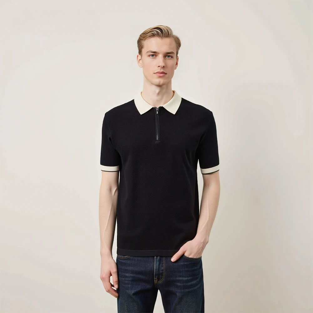 Half Zip Retro Polo