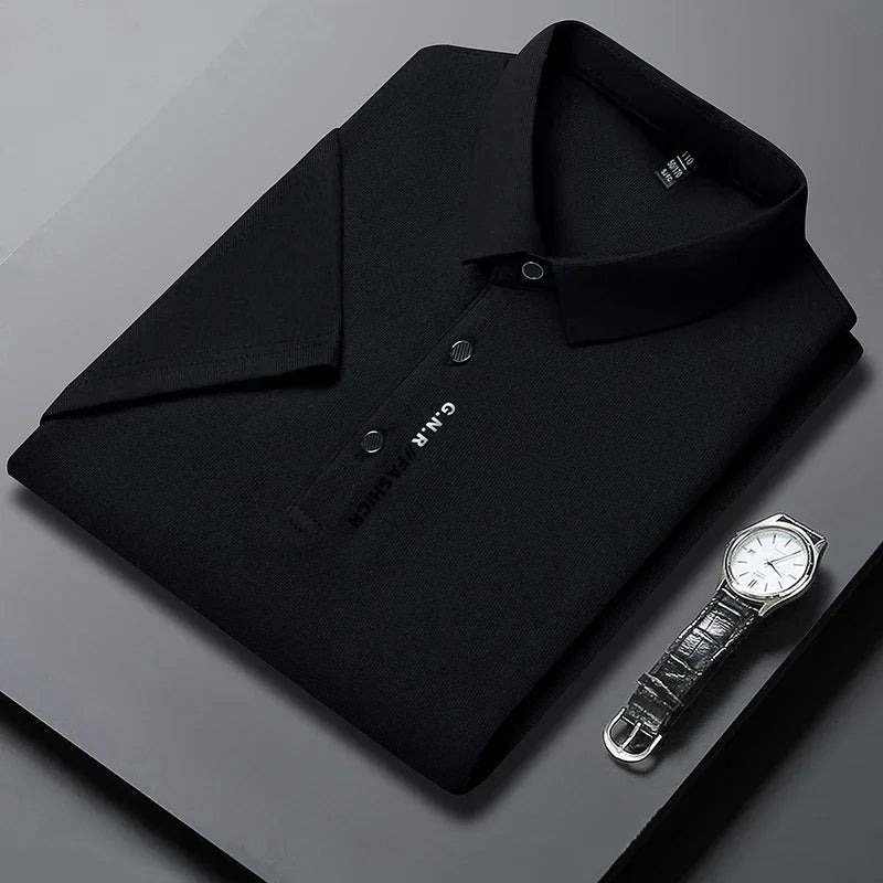 Men's Smart Polo Shirt – Breathable, Solid Colour Summer Wear