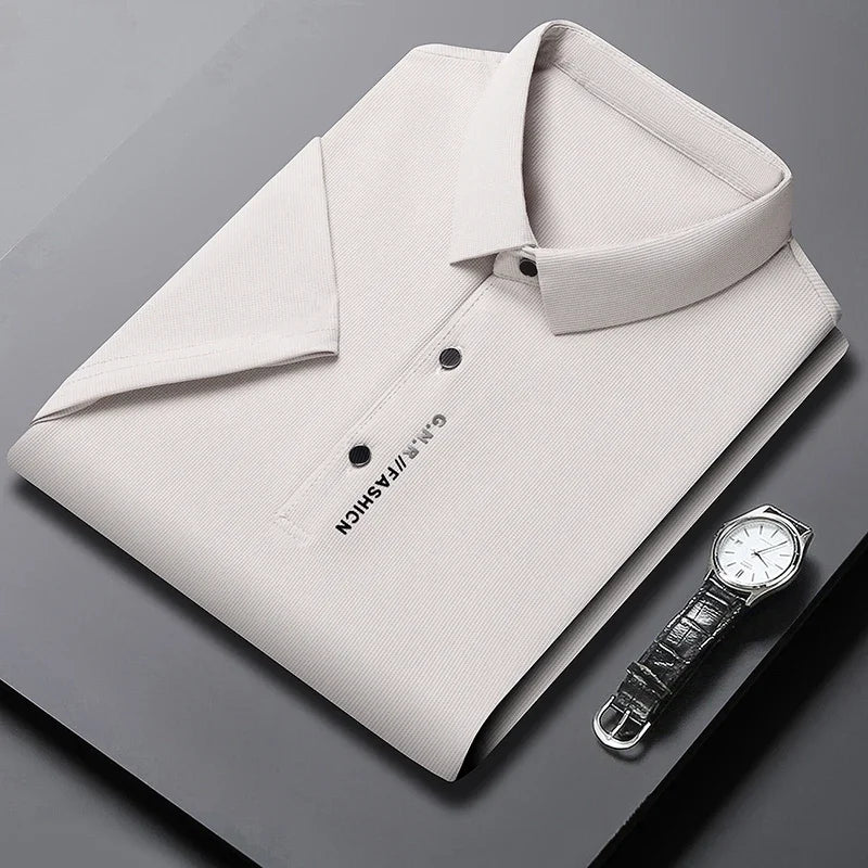 Men's Smart Polo Shirt – Breathable, Solid Colour Summer Wear