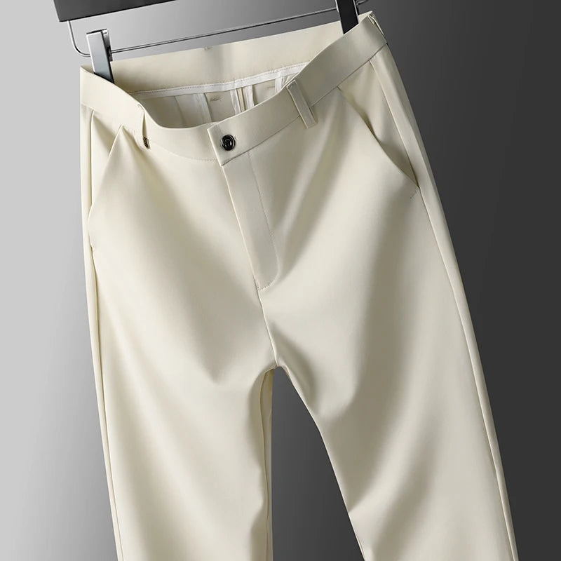 Men’s Thin Straight-Leg Trousers – Cool Touch & Wrinkle-Free