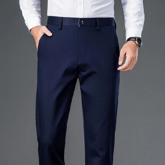 Men's Quick-Dry Office Trousers – Straight-Leg, Smart Casual