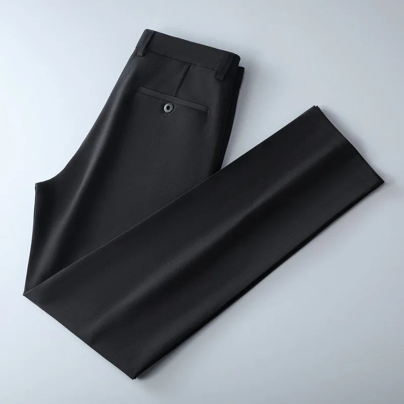 Men's Quick-Dry Office Trousers – Straight-Leg, Smart Casual