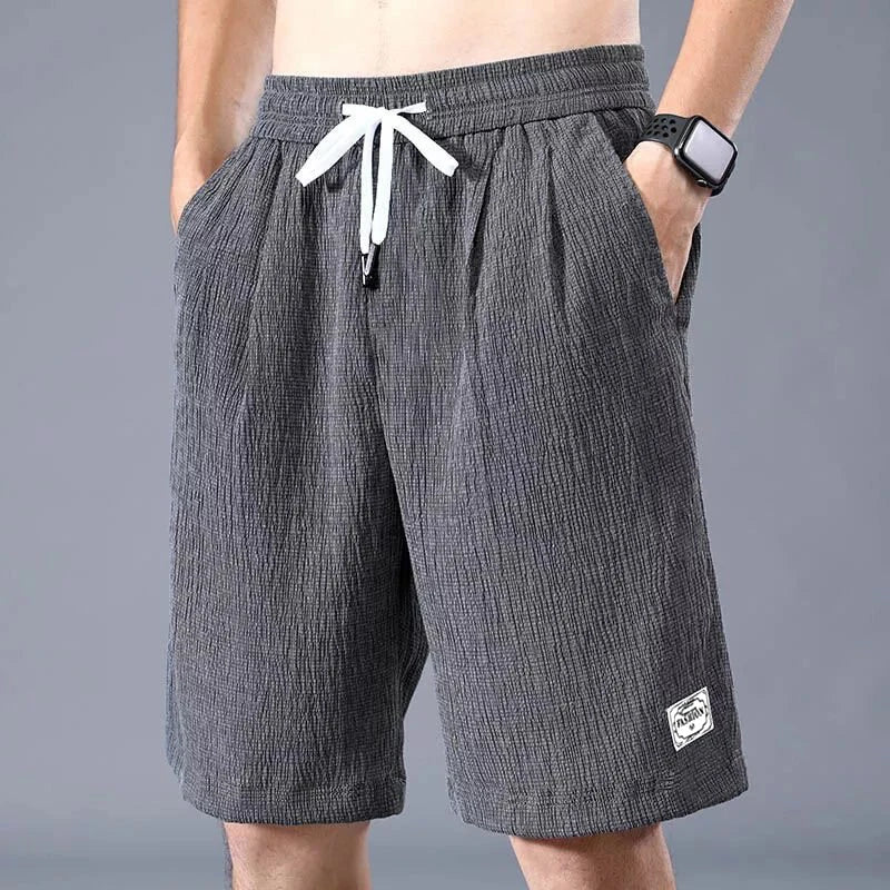 Men's Charcoal Textured Lounge Shorts