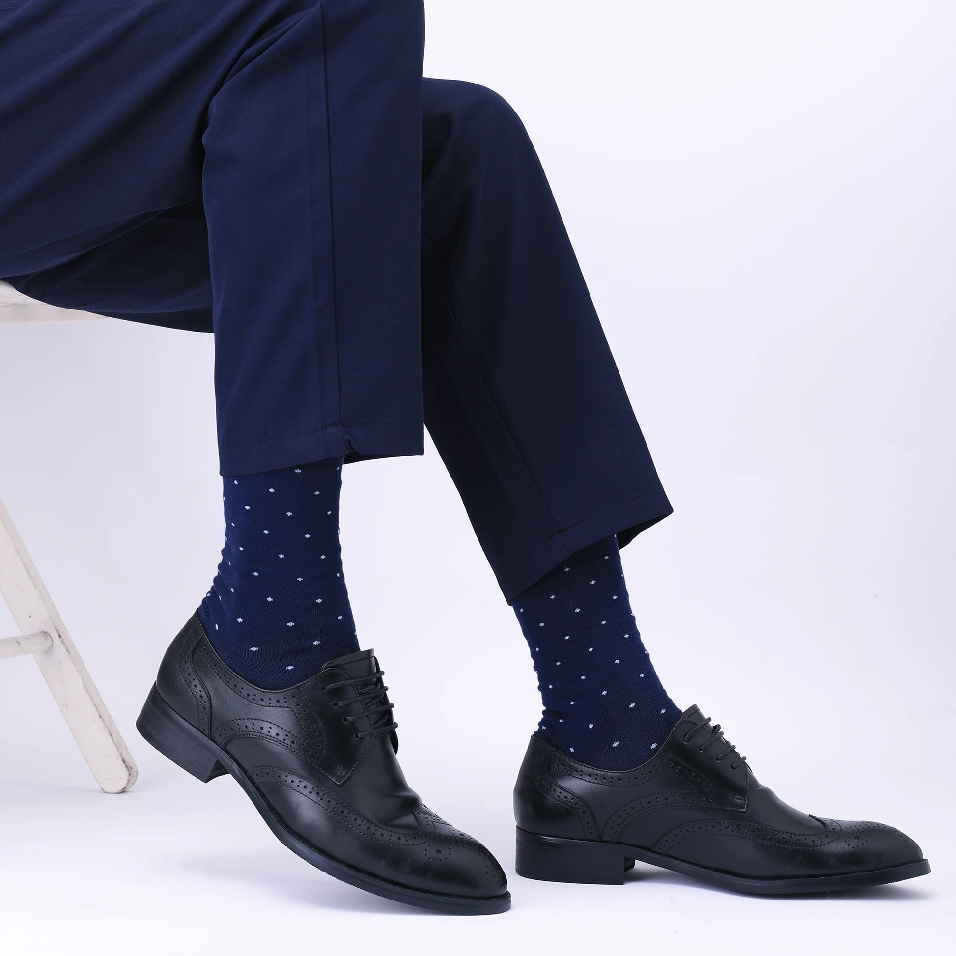 Men's Premium Dress Socks (5 Pairs) – Breathable Cotton, Large Sizes