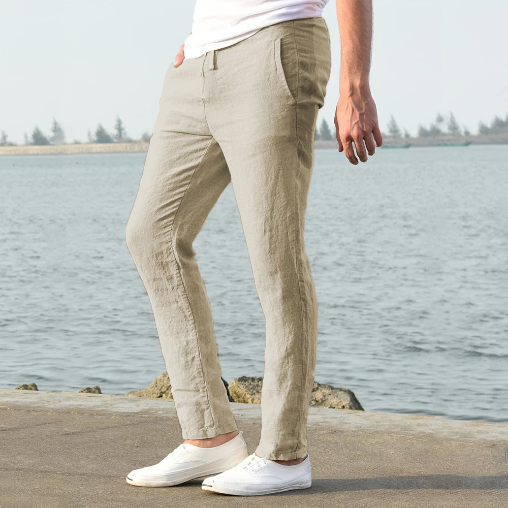 Men's Cotton-Linen Trousers – Breathable Casual Streetwear