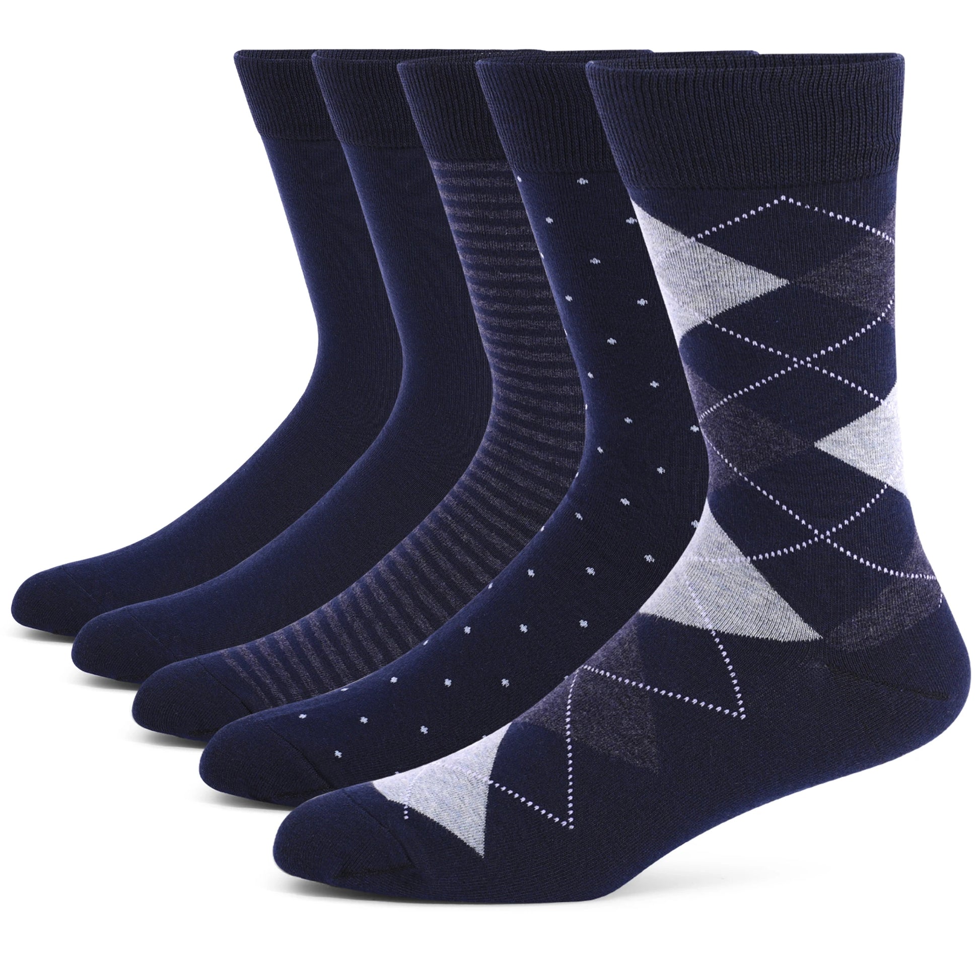 Men's Premium Dress Socks (5 Pairs) – Breathable Cotton, Large Sizes