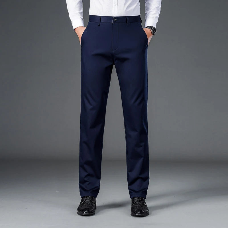 Men's Quick-Dry Office Trousers – Straight-Leg, Smart Casual