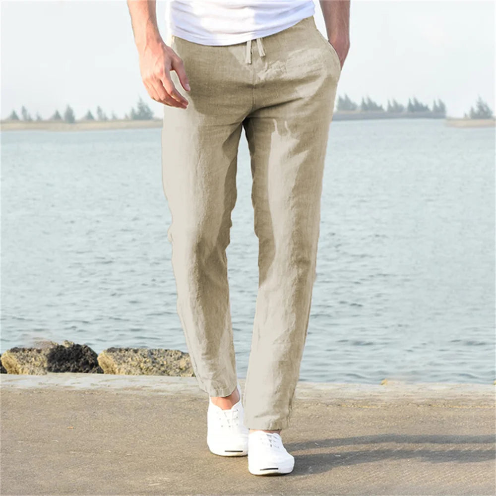 Men's Cotton-Linen Trousers – Breathable Casual Streetwear