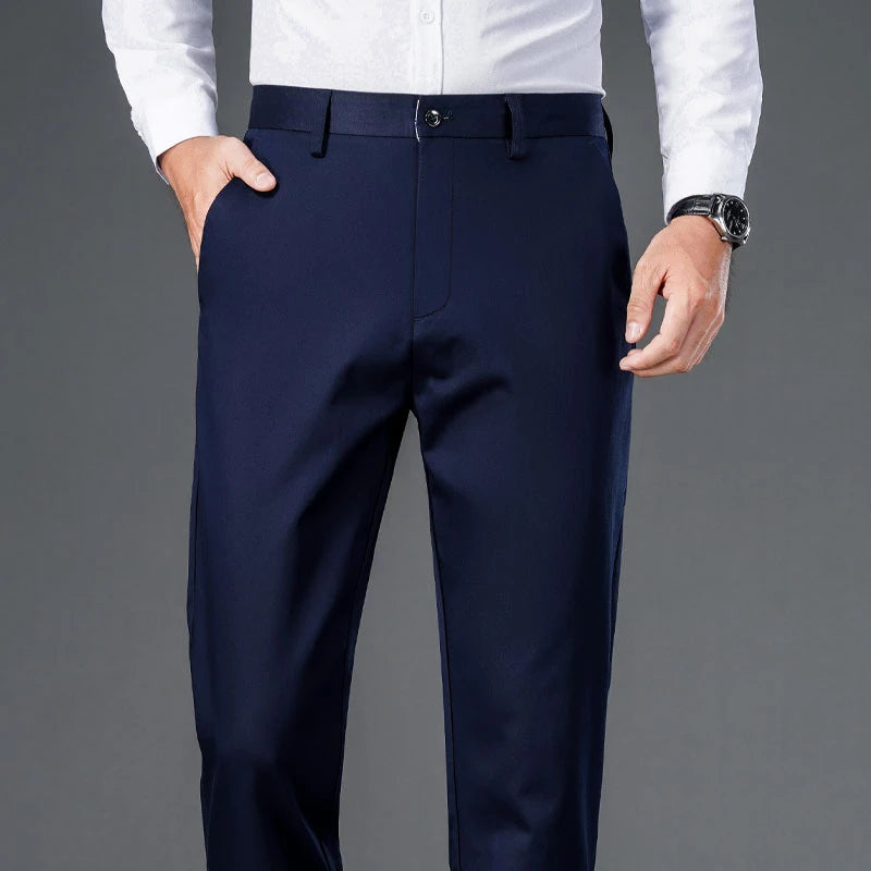 Men's Quick-Dry Office Trousers – Straight-Leg, Smart Casual