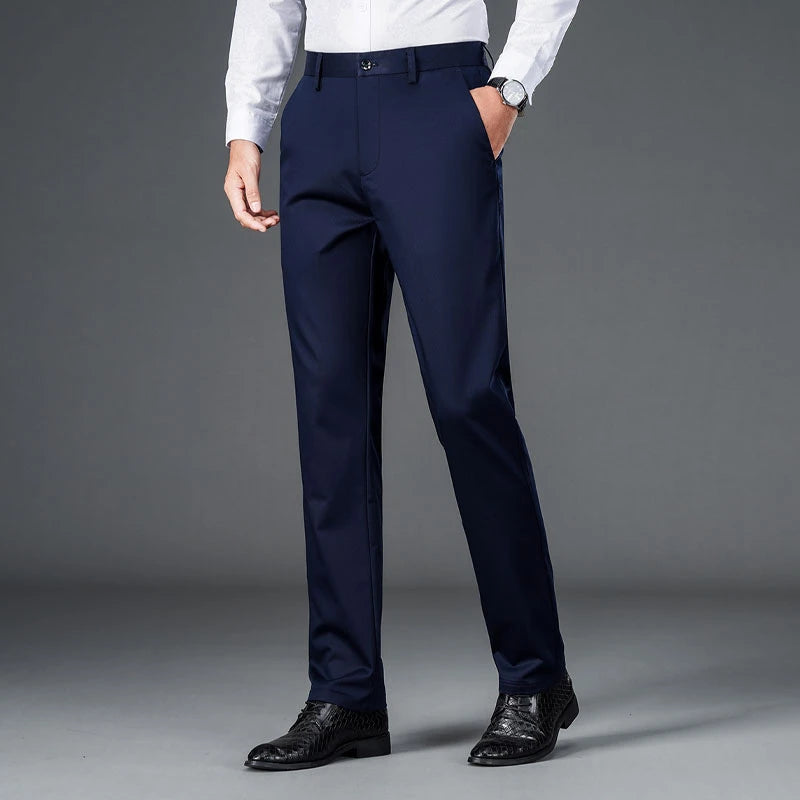 Men's Quick-Dry Office Trousers – Straight-Leg, Smart Casual