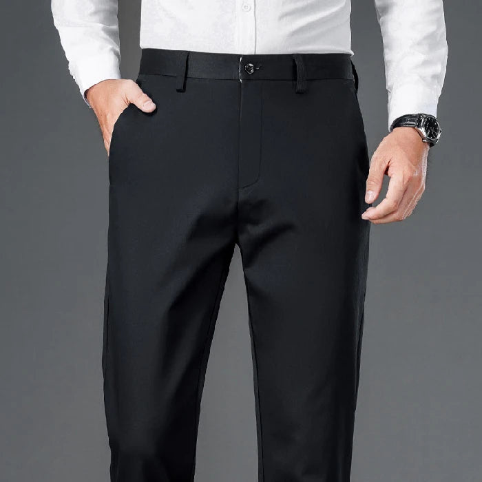 Men's Quick-Dry Office Trousers – Straight-Leg, Smart Casual