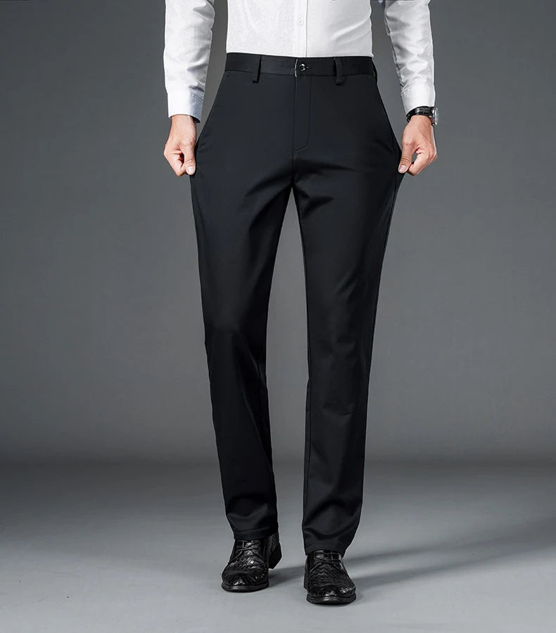 Men's Quick-Dry Office Trousers – Straight-Leg, Smart Casual